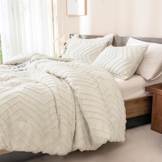 Foto 6 | Foto 6 | Juego de Edredón Andency King Size Beige Suave y Esponjoso 3 Piezas