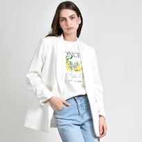 Blazer Roman Fashion Manga 3/4 Para Mujer