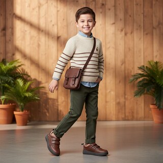 Foto 2 | Foto 2 | Zapato Escolar Casual Para Niño Lucho 131 Café Choclo