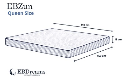 Foto 6 | Foto 6 | Colchón Queen Ebdreams Zun Firme Blanco 3 Tecnologías Memory Foam Uso Rudo Hecho en México