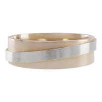 Argolla De Matrimonio Fonelli Ar14-110315 Oro Rosa Y Blanco 14k Maciza 5mm-6