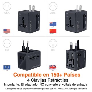 Foto 4 | Foto 4 | Adaptador de Viaje Hypergear Clavija Universal con Doble Puerto USB