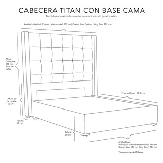 Foto 6 | Foto 6 | Cabecera Dicasa Titan Cafe Matrimonial + Base Cama