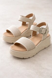 Foto 2 | Foto 2 | Sandalias Plataforma Golden Shoes 2657 Latte Casual De Mujer
