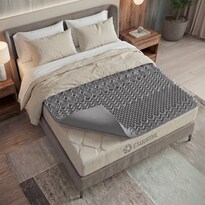 Colchoneta Topper Esquimal Queen Size 7 Zonas De Confort Memory Foam 5 Cm Gris