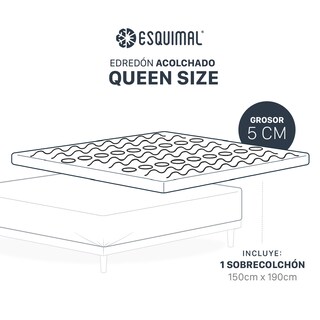 Foto 7 | Foto 7 | Colchoneta Topper Esquimal Queen Size 7 Zonas De Confort Memory Foam 5 Cm Gris