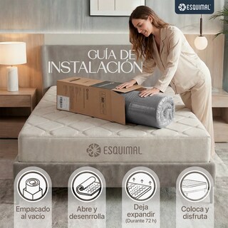 Foto 8 | Foto 8 | Colchoneta Topper Esquimal Queen Size 7 Zonas De Confort Memory Foam 5 Cm Gris