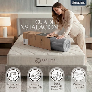 Foto 8 | Foto 8 | Colchoneta Topper Esquimal King Size 7 Zonas De Confort Memory Foam 5 Cm Gris