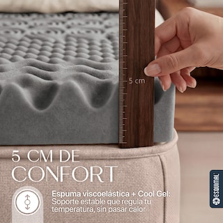 Foto 3 | Foto 3 | Colchoneta Topper Esquimal Individual 7 Zonas De Confort Memory Foam 5 Cm Gris