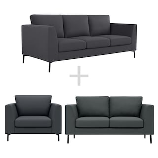 Foto 1 | Foto 1 | Combo Sala Sofá 3 Plazas + Loveseat + Sillón Individual Murcia Relan Color Gris Oscuro