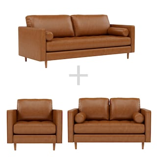 Foto 1 | Foto 1 | Combo Sala Sofá 3 Plazas +sofá Loveseat + Sillón Individual Oviedo Relan Color Café