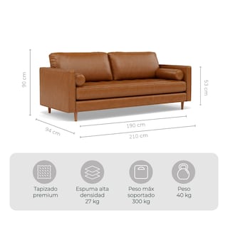 Foto 5 | Foto 5 | Combo Sala Sofá 3 Plazas +sofá Loveseat + Sillón Individual Oviedo Relan Color Café