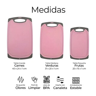 Foto 2 | Foto 2 | Juego De Tablas De Cocina 3 Pzas Eo Safe Imports Esi-24348 Rosa