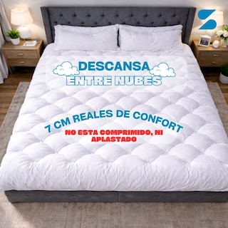 Foto 4 | Foto 4 | Cubre Colchón Queen Size Extra Relleno 7 Cm De Microgel Y Down Alternative + 2 Almohadas Stefano Zanni