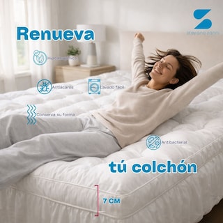 Foto 7 | Foto 7 | Cubre Colchón Queen Size Extra Relleno 7 Cm De Microgel Y Down Alternative + 2 Almohadas Stefano Zanni