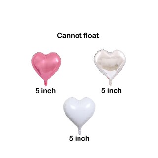 Foto 2 | Foto 2 | Globos De Aluminio Rpollwsun En Miniatura Con Forma De Corazón 13 Cm Plata Blanco Y Rosa 80 Unid - Venta Internacional.