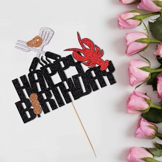 Foto 2 | Foto 2 | Fiesta Temática Dxsdgetue Con Purpurina Langosta Y Océano De Cake Toppers - Venta Internacional.