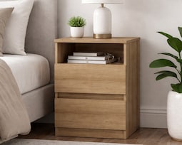 Buró Mobi Mumbai Lámina Miel 2 Cajones