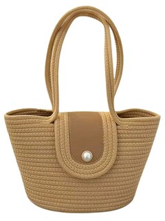 Foto 1 | Foto 1 | Bolso De Hombro Tejido De Algodón Con Cierre Magnético Modelo Café