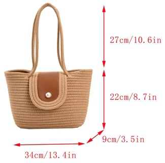 Foto 3 | Foto 3 | Bolso De Hombro Tejido De Algodón Con Cierre Magnético Modelo Café