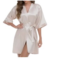 Batas Para Novias Damas Sin Bordado Pijamas Dama Modelo Beige