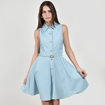 Vestido Roman Fashion Camisero Con Cinturón Para Mujer