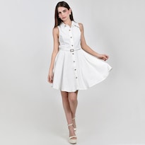 Vestido Roman Fashion Camisero Con Cinturón Para Mujer