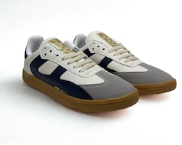 Tenis Casual Risel Beige Con Azul Marino 1498 Para Mujer 1 Par