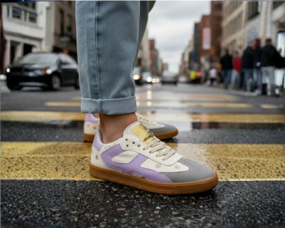 Foto 5 | Foto 5 | Tenis Casual Risel Blanco Con Lila Flores 1498 Para Mujer 1 Par