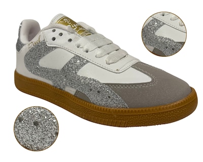 Foto 2 | Foto 2 | Tenis Casual Risel Blanco Con Plata Brilloso 1498 Para Mujer 1 Par