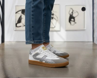 Foto 3 | Foto 3 | Tenis Casual Risel Blanco Con Plata Brilloso 1498 Para Mujer 1 Par