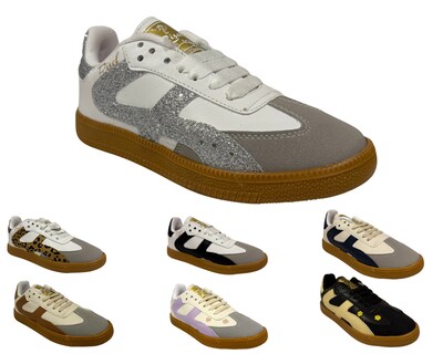 Foto 7 | Foto 7 | Tenis Casual Risel Blanco Con Plata Brilloso 1498 Para Mujer 1 Par