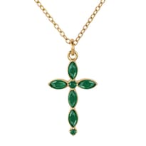 Collar Luckyly Nari Collares Para Mujer De Cruz Oro 18k Con Zirconia Cúbica Acero Inoxidable Con Baño De Oro 18k