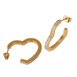 Foto 3 | Foto 3 | Aretes Luckyly Lyra Arracadas De Corazón Acero Inoxidable Baño De Oro Y Oro Rosa 14k Con Zirconia Cúbica