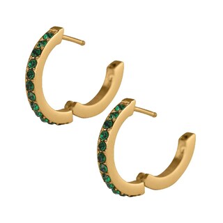 Foto 2 | Foto 2 | Aretes Luckyly Sari Aretes De Acero Inoxidable Con Baño Oro 14k Y Zirconia Cúbica