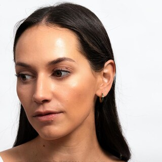 Foto 3 | Foto 3 | Aretes Luckyly Sari Aretes De Acero Inoxidable Con Baño Oro 14k Y Zirconia Cúbica