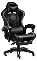 Silla Gamer Con Reposapiés Y Cojines Ergonómicos Modelo Negro