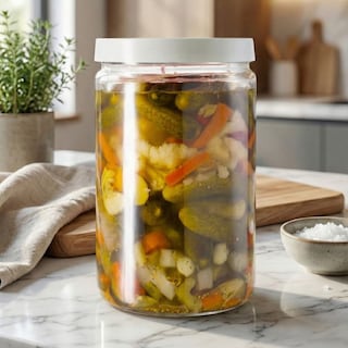 Foto 2 | Foto 2 | Contenedor Borgonovo Ortes De Vidrio Con Tapa Blanca 5000 Ml