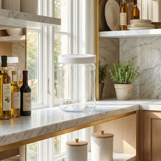 Foto 3 | Foto 3 | Contenedor Borgonovo Ortes De Vidrio Con Tapa Blanca 5000 Ml