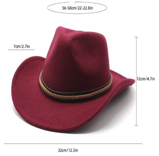 Foto 2 | Foto 2 | Sombrero Vaquero De Fieltro Ala Ancha Unisex Modelo Vino