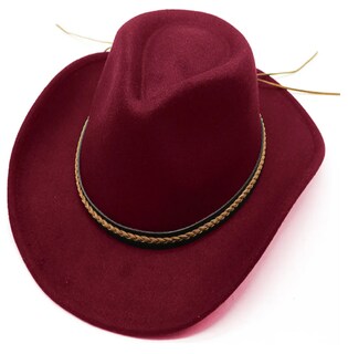Foto 4 | Foto 4 | Sombrero Vaquero De Fieltro Ala Ancha Unisex Modelo Vino