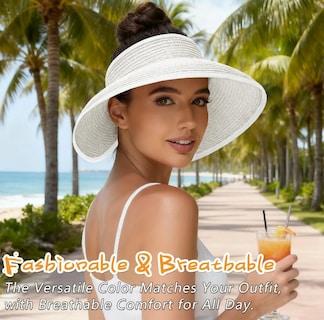 Foto 3 | Foto 3 | Sombrero De Playa Ala Ancha Ajustable Modelo Blanco