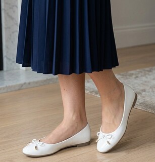 Foto 2 | Foto 2 | Balerinas Golden Shoes 0825 Blanco Charol Para Mujer