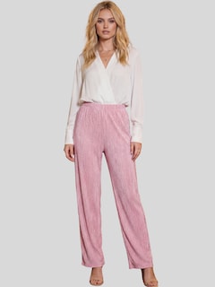 Foto 2 | Foto 2 | Pantalón Corte Recto Con Brillos Sutiles Súper Cómodo Panta-1012 Rosa Estilo Elegante Y Moderno Para Mujer