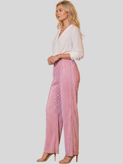Foto 4 | Foto 4 | Pantalón Corte Recto Con Brillos Sutiles Súper Cómodo Panta-1012 Rosa Estilo Elegante Y Moderno Para Mujer