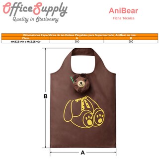 Foto 6 | Foto 6 | Bolsa Ecológica Office Supply Mxbze-003 3 Piezas Café