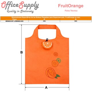 Foto 6 | Foto 6 | Bolsa Para Supermercado Office Supply Mxngx-004 4 Piezas Anaranjado