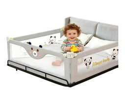 Barandilla De Seguridad Para Cama Infantil Modelo Gris