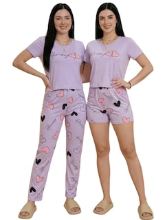 Foto 1 | Foto 1 | Pijama De 3 Piezas Mujer Pantalon Short Y Playera A Juego Pij-077-3 Diseño Unico Pijama De Mujer