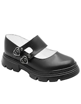 Zapato Escolar Ninos 64309-4 Antiderrapante Negro Napa Para Niña